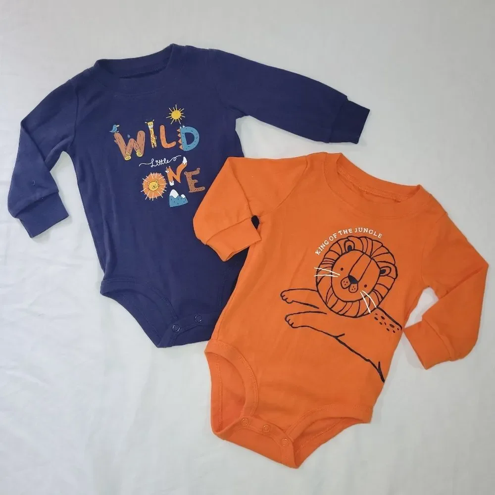 Carters Size 6 Months Wild One and King of the Jungle Kids One Pieces